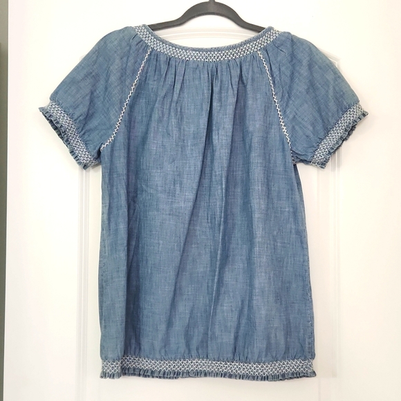 Pretty Lucky brand denim top with tassels and embroidery detail. - Picture 4 of 10